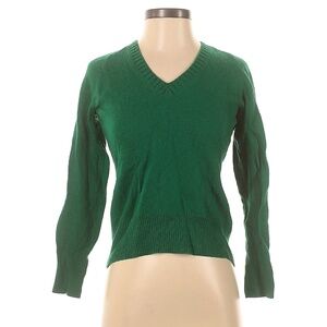 J Crew Green V-neck Sweater